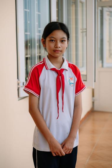 Em Đoàn Minh Hòa, 12 tuổi, học sinh lớp 6